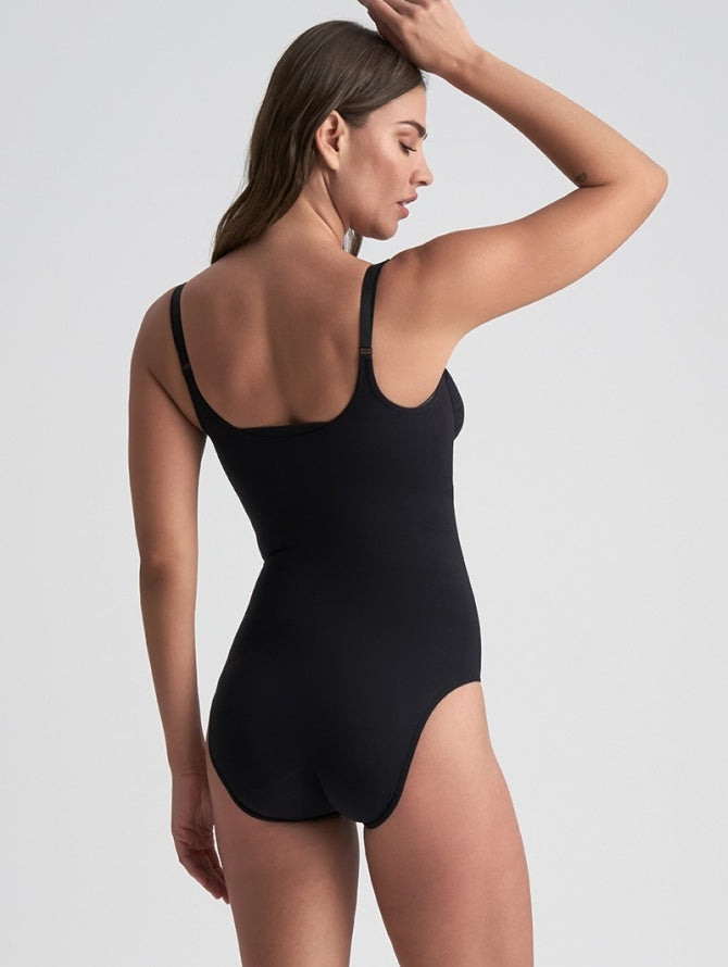 Stiprios kompresijos formuojantis bodis SOFT TOUCH OPEN BUST BLACK