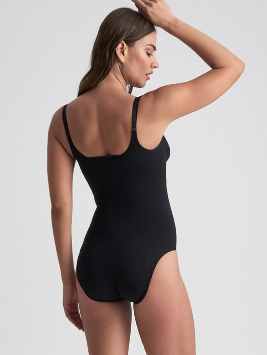 Stiprios kompresijos formuojantis bodis SOFT TOUCH OPEN BUST BLACK